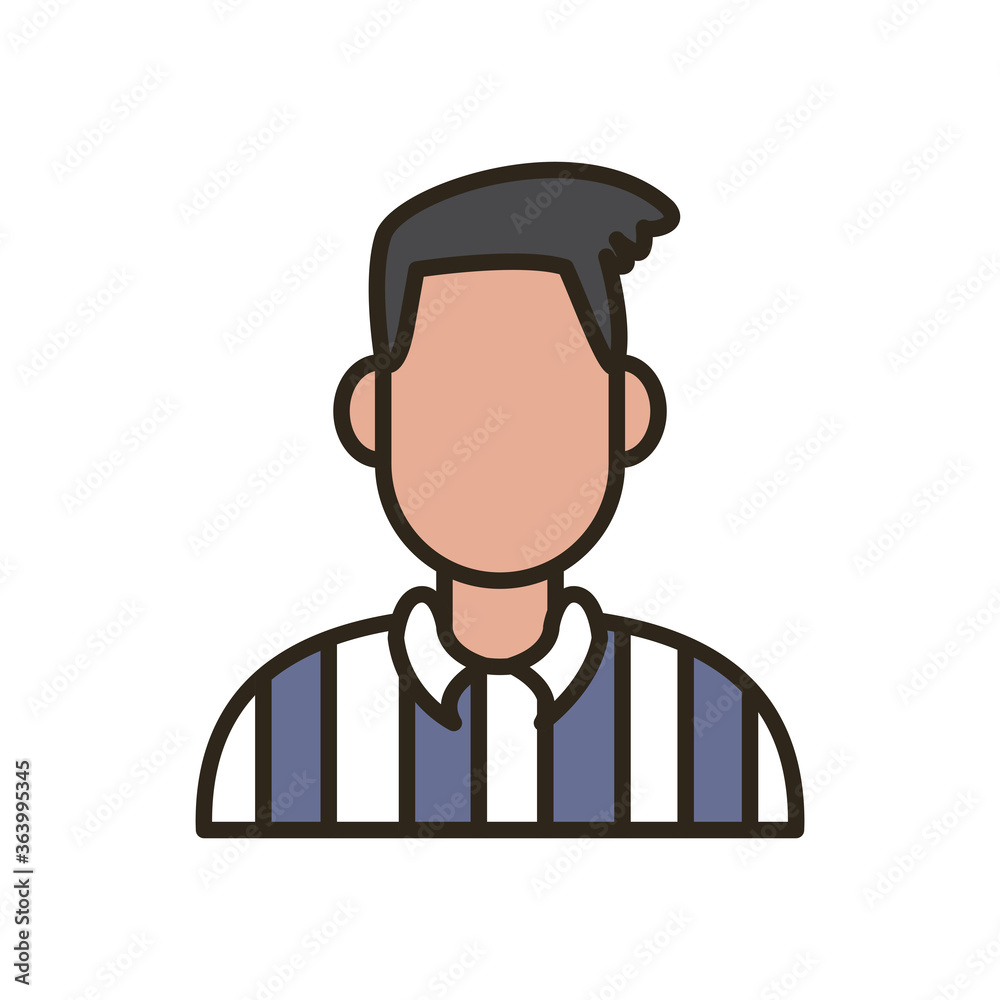 referee avatar of basketball line and fill style icon vector design referee avatar of basketball line and fill style icon vector design