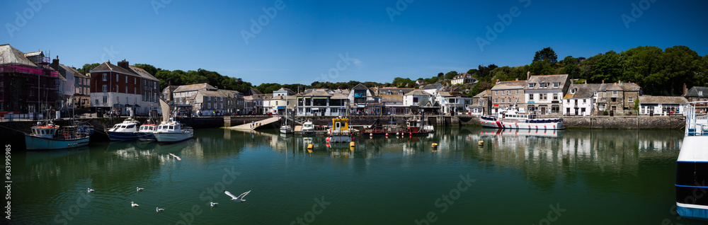Panorama of Harbor in PADSTOW in Cornwall in England