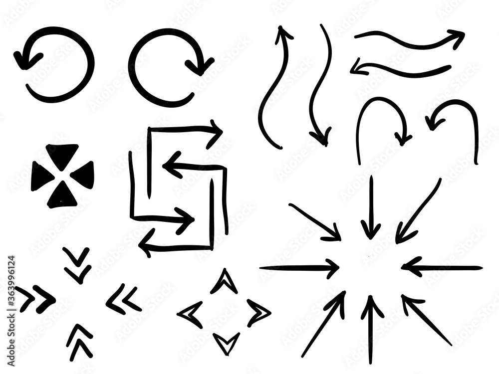 isolated childish sketching hand drawn arrows symbol direction set vector design isolated childish sketching hand drawn arrows symbol direction set vector design