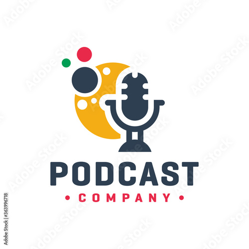 podcast vector logo design