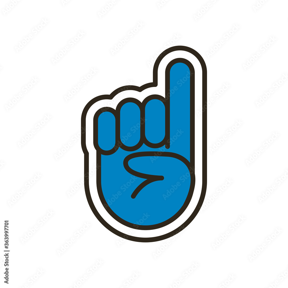 number one glove line and fill style icon vector design number one glove line and fill style icon vector design