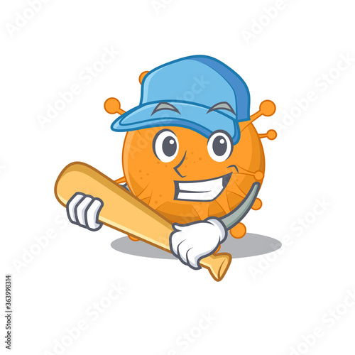 Attractive anaplasma in caricature character playing baseball