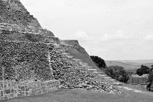 Black and White, Xunantunich Archaeological Reserve. Historic ancient city ruins in Belize photo