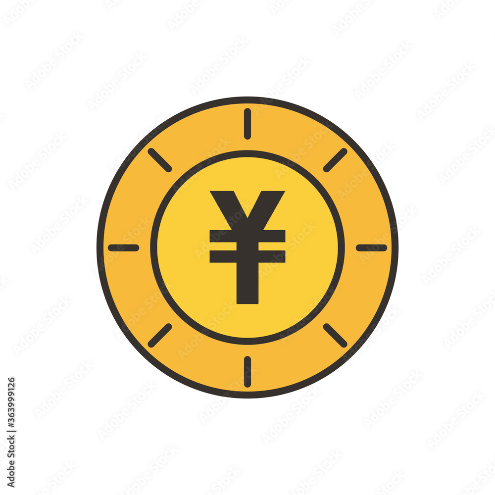 yuan coin line and fill style icon vector design yuan coin line and fill style icon vector design