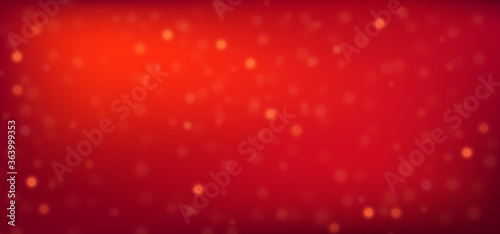 Red Christmas background with bokeh lights. Template for holiday card with place for your text.