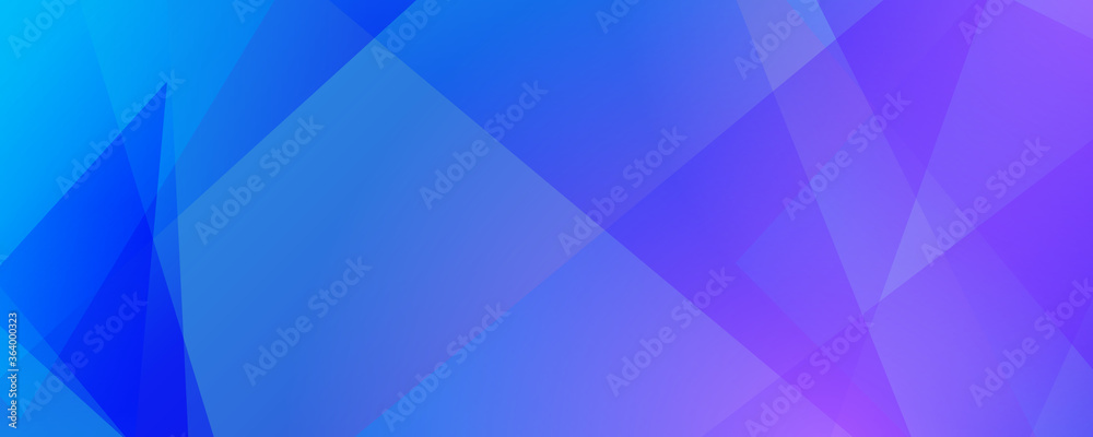 Fototapeta premium Abstract polygonal blue and purple background - wide banner
