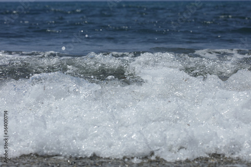 Beach waves macro background peristeres crete island covid-19 season modern high quality prints photo