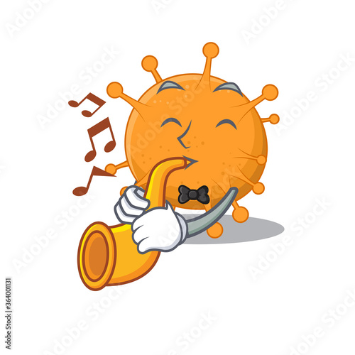 Anaplasma musician of cartoon design playing a trumpet