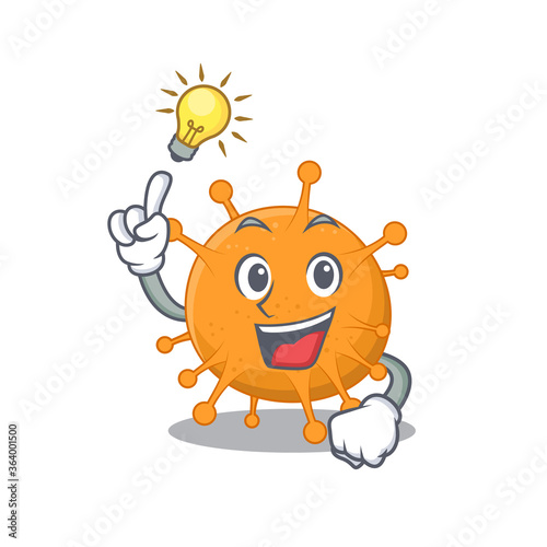 Mascot character of smart anaplasma has an idea gesture
