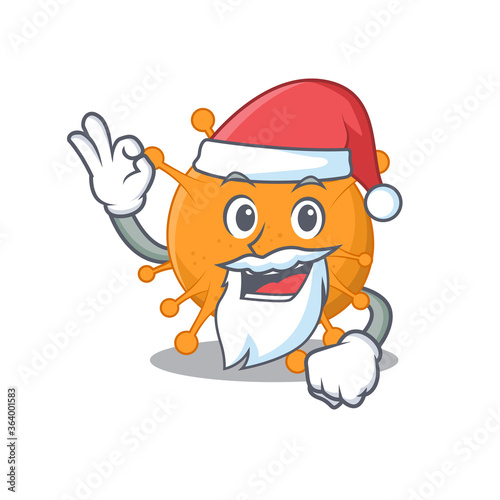cartoon character of anaplasma Santa having cute ok finger