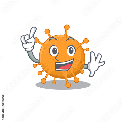 Anaplasma caricature design style with one finger gesture