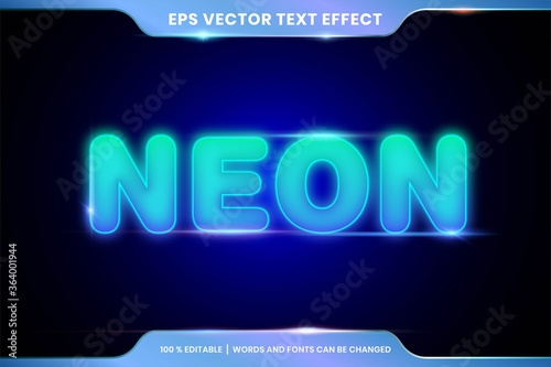 Beautiful design Neon lights text effect style editable