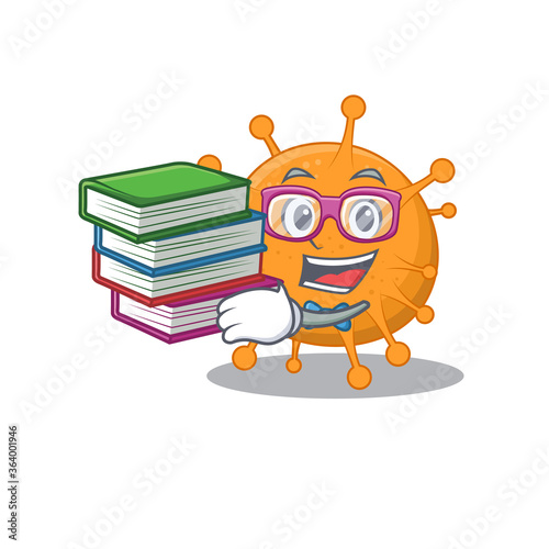 A diligent student in anaplasmamascot design concept read many books