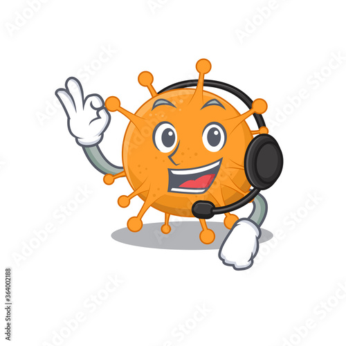 A stunning anaplasma mascot character concept wearing headphone