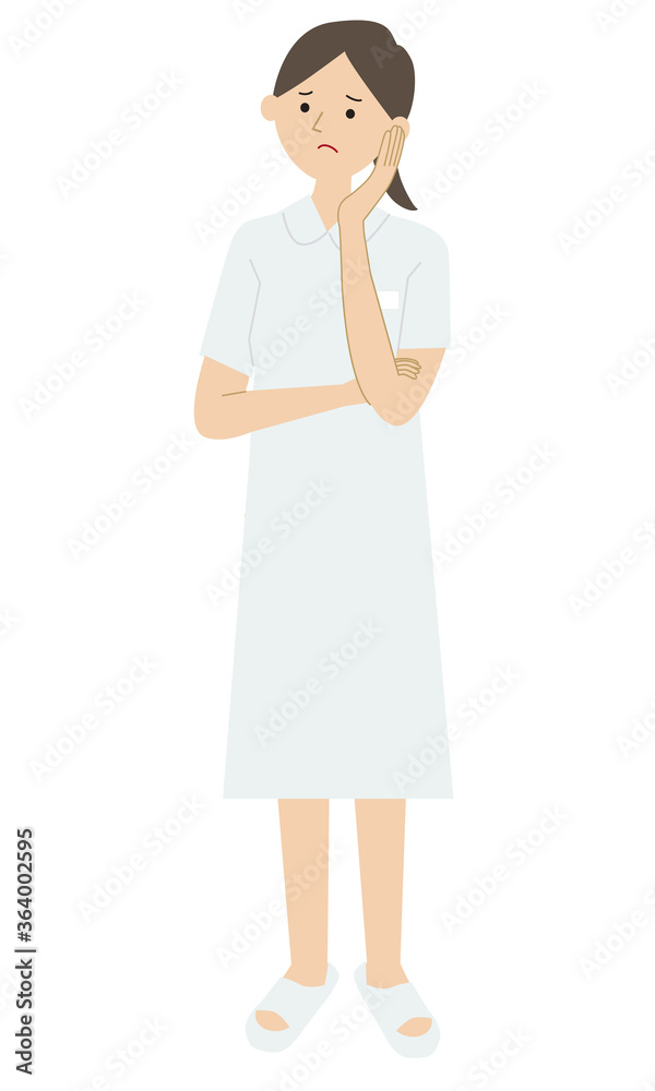 Illustration vector of a distressed nurse Illustration vector of a distressed nurse