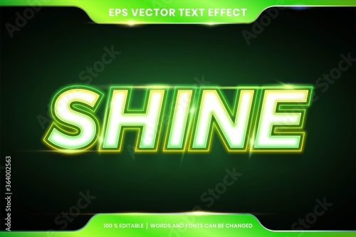 Green Shine text effect style editable