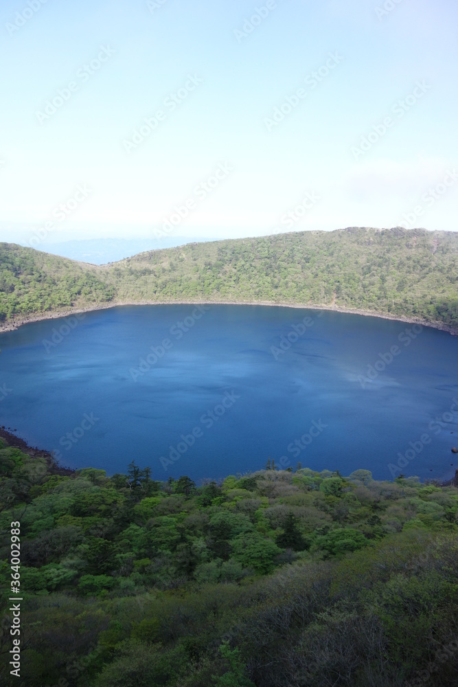 Onami-lake(old crater) in Kirishima mountain range in the early morning, Miyazaki, Japan