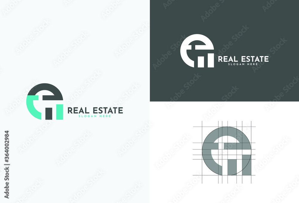 Real Estate Logo Design.Letter e Is Used With Two Bars.The Bars Indicates Buildings.Clean And Simple.Properties.Grid system.Grey and Blue colors are used.Elegant.