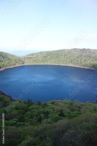 Onami-lake old crater  in Kirishima mountain range in the early morning  Miyazaki  Japan