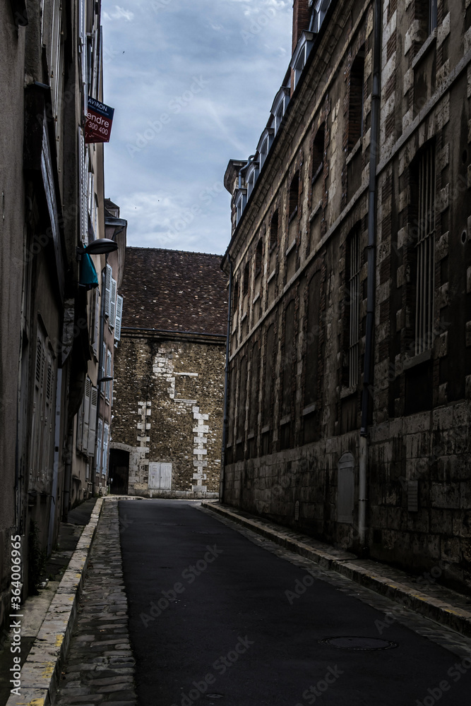 Narrow street in the old town of Chartres France