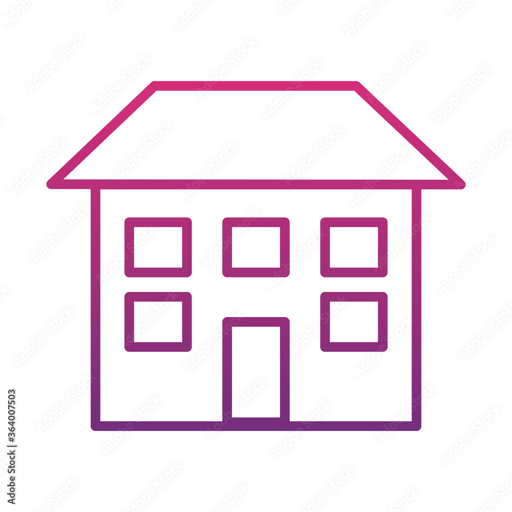 big house icon, gradient style