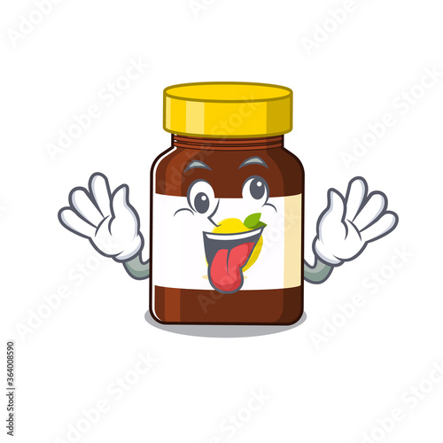 A mascot design of anaplasma having a funny crazy face