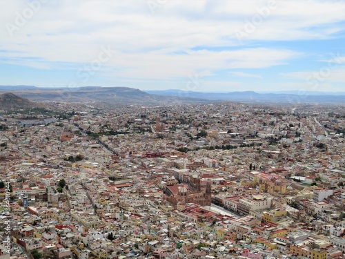 Areal shot of a Mexican city Zacatecas © Saule
