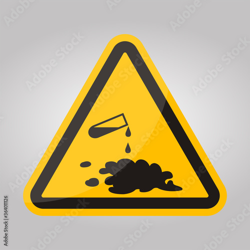 Beware Chemical Spill Symbol Sign Isolate On White Background,Vector Illustration EPS.10