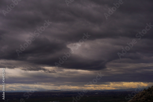 Clouds in Dramatic dark sky. Cloudy sky background.Spain