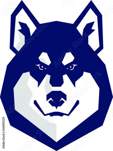 Head of Malamute Dog Simple Geometric Vector Design