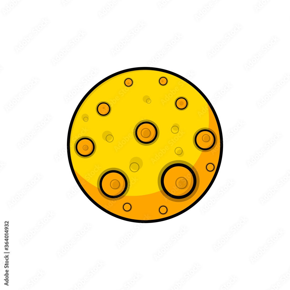 Fototapeta premium vector illustration of a round meteor with a white background