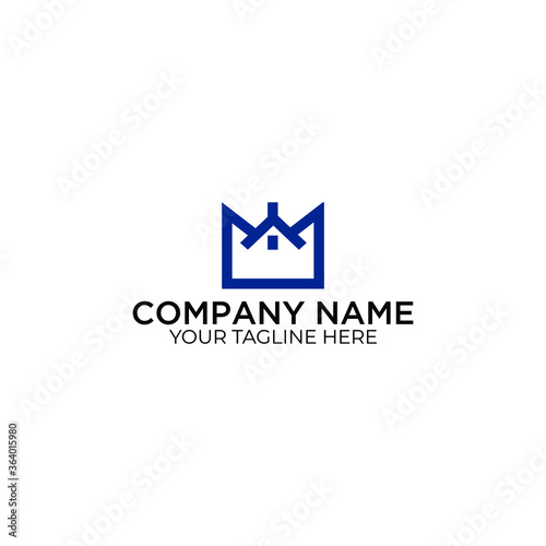 Free Download Vector house logo design template. Crown House. Real Estate, Building, Construction and Architecture. - GFXLoad