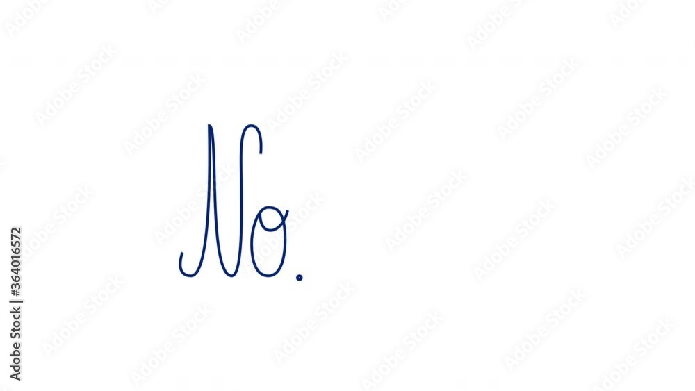 Self drawing animation of word NO. Negative response, failure, denial concept, reaction. Answer. White background. Self drawing animation of word NO. Negative response, failure, denial concept, reaction. Answer. White background.