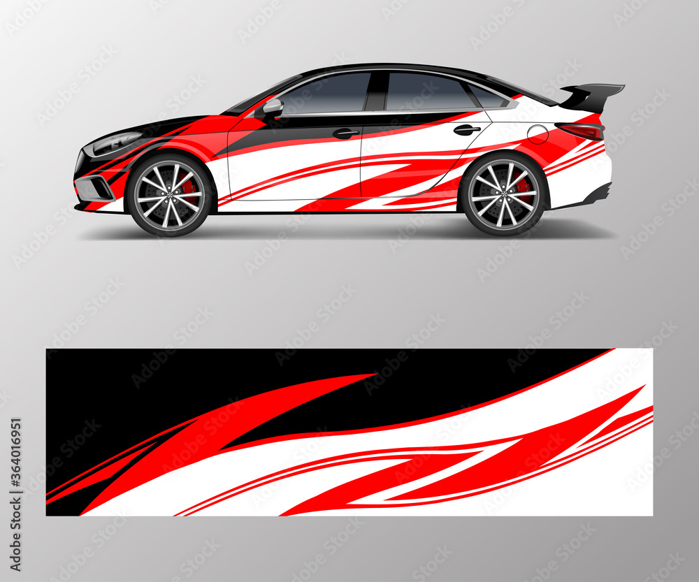 Fototapeta premium Racing car wrap design. wrap design for custom sport car.