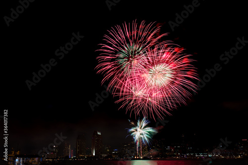 Fireworks at the San Diego bay
