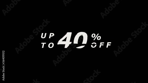 Sale promotion message with glitch effect animation for sale promotion advertising	