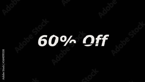 Sale promotion message with glitch effect animation for sale promotion advertising	