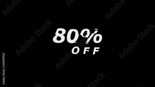 Sale promotion message with glitch effect animation for sale promotion advertising	