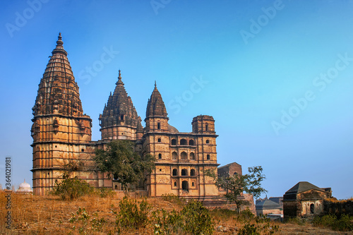 Beautiful view of chaturbhuj temple  Orchha  Madhya Pradesh  India.