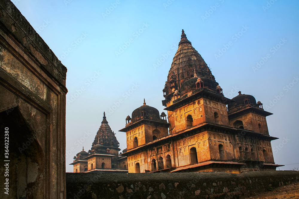 Fototapeta premium View of Royal cenotaphs (Chhatris) of Orchha, Madhya Pradesh, India.