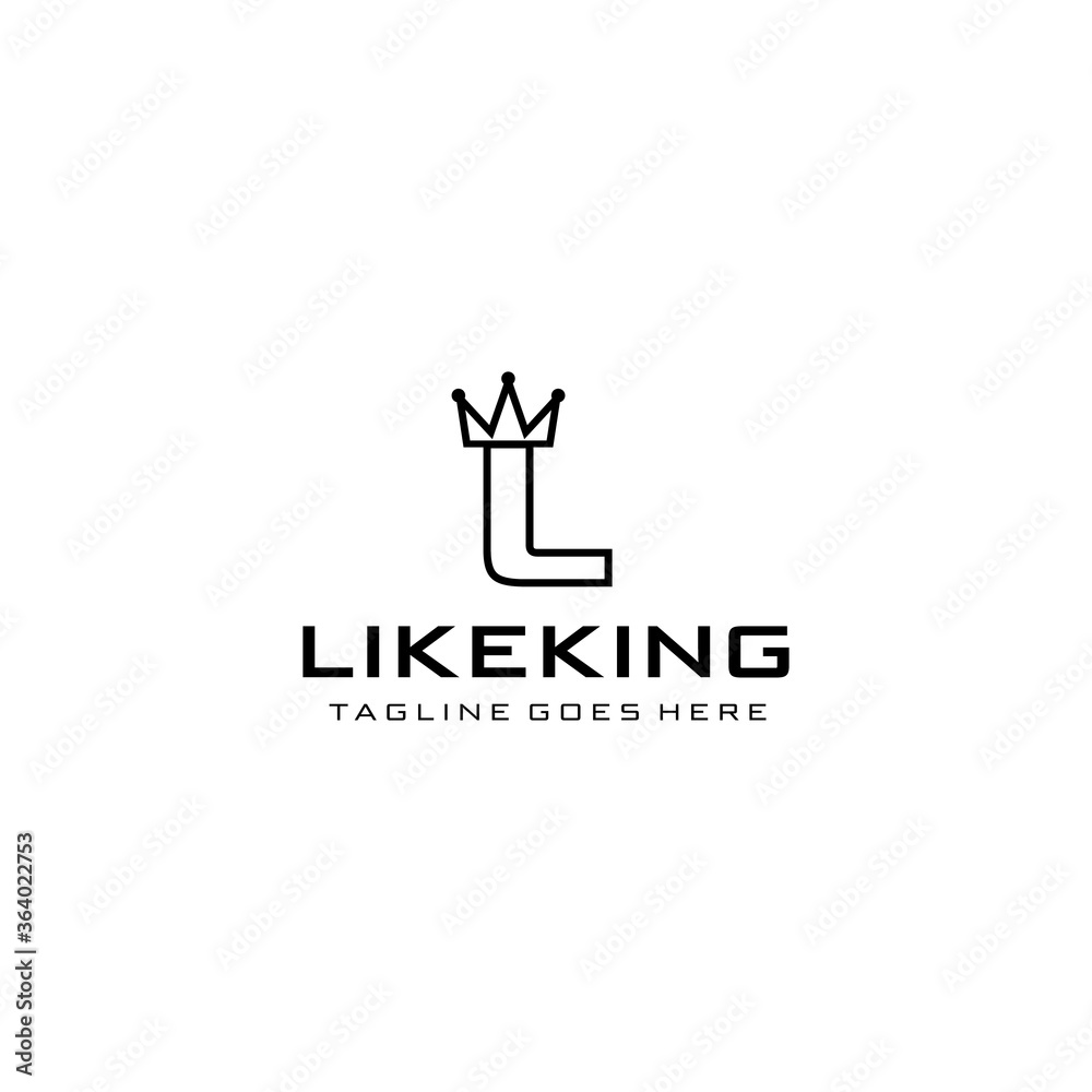 Creative Illustration modern L with crown sign geometric logo design template