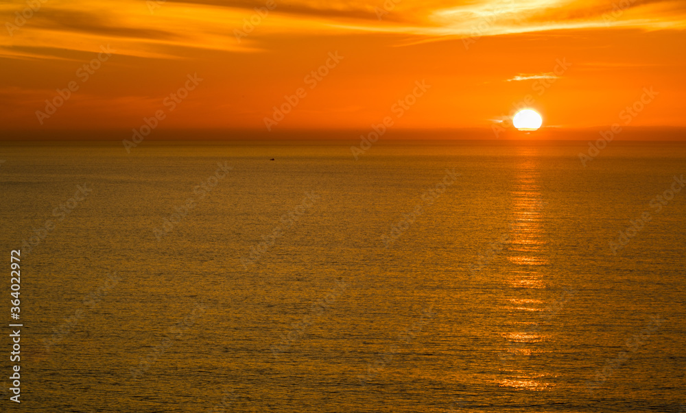 Sunset at the Pacific ocean, San Diego, California