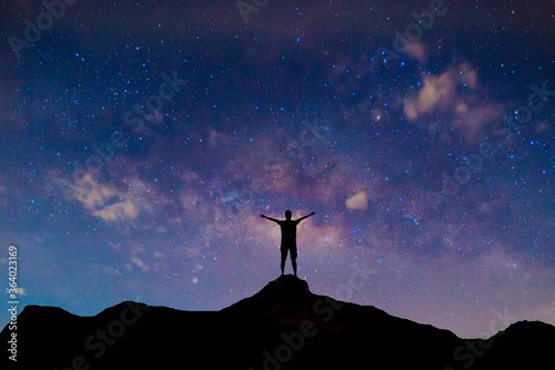 Milky way. Beautiful night sky.Night starry sky, dark blue space background with stars.