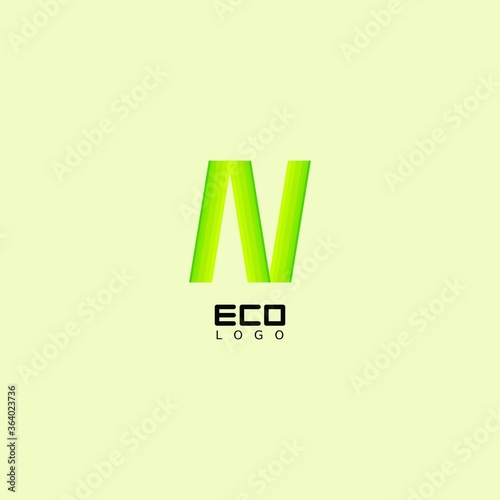 Green eco friendly logo with leaf patterns for business, natural logo, green abstract logo