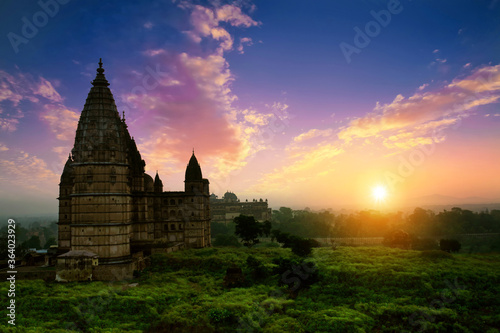 Bild auf Leinwand Beautiful view of chaturbhuj temple, Orchha, Madhya Pradesh, India