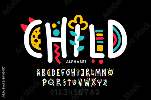 Playful style childish font