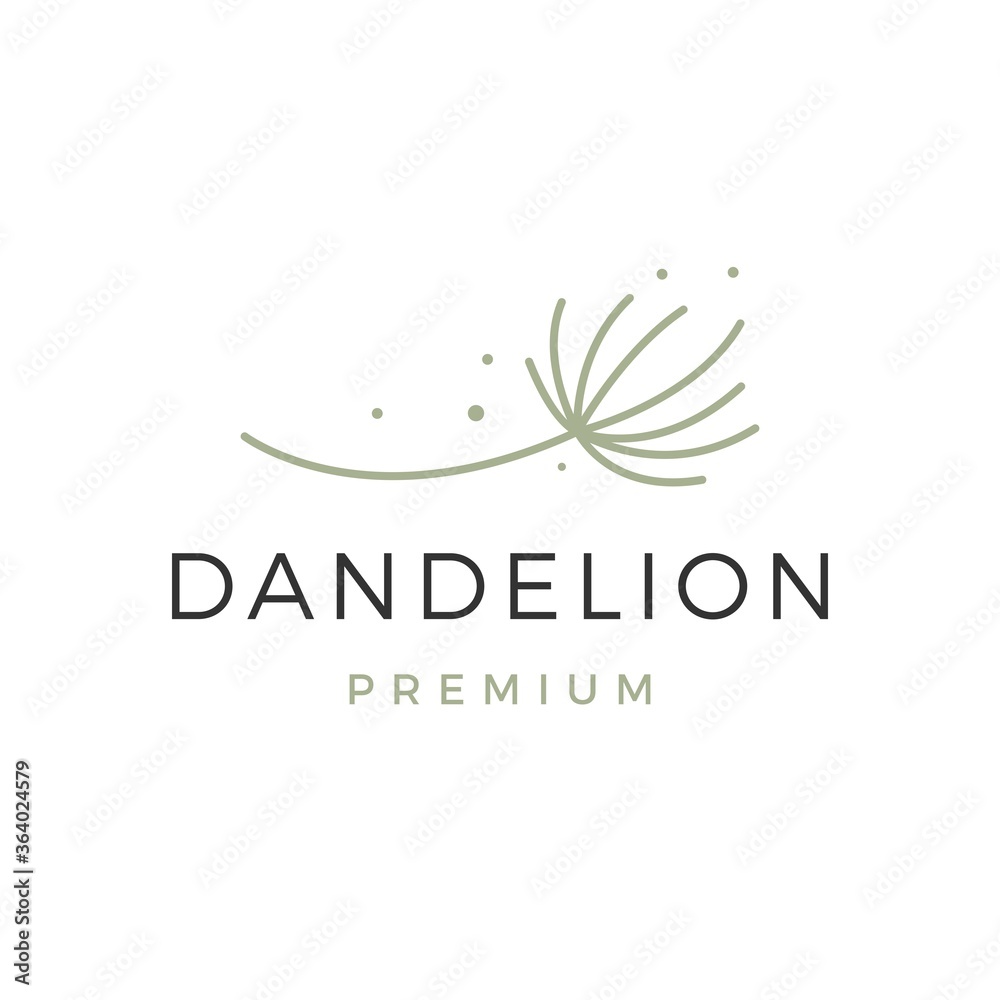 dandelion leaf logo vector icon illustration