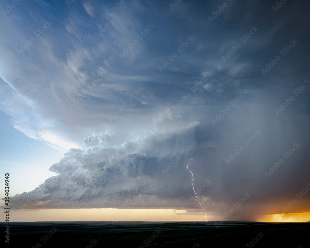 Storm in a valley on the Great Plains