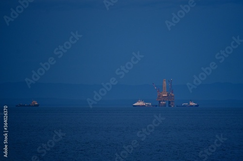 Wallpaper Mural Sakhalin island. Drilling platform at sea. Fall. Around the icy water of the Sea of Okhotsk. Torontodigital.ca