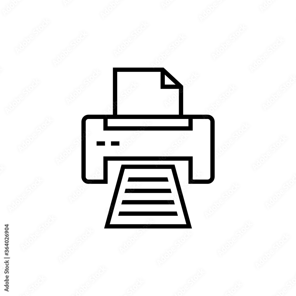 Printer vector linear icon. Printer vector linear icon.